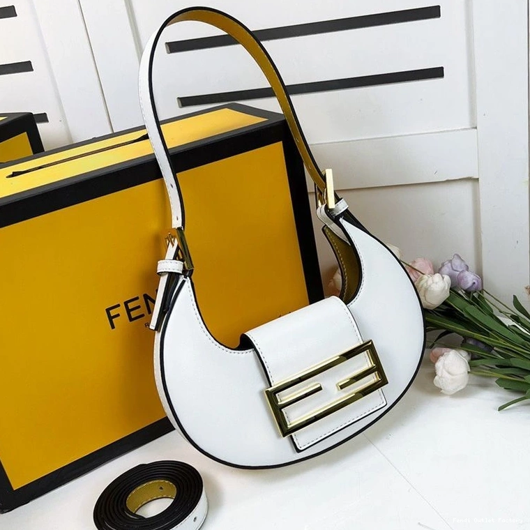 Cheap HOT Hobo In Calf White Bag Cookie Leather Fendi Mini 0812